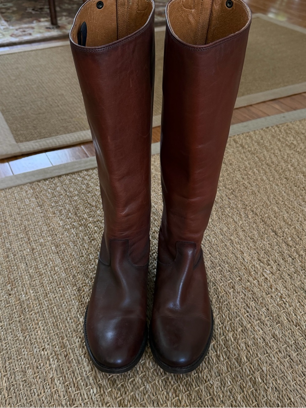 Frye Tall Leather Riding Boots in Brown